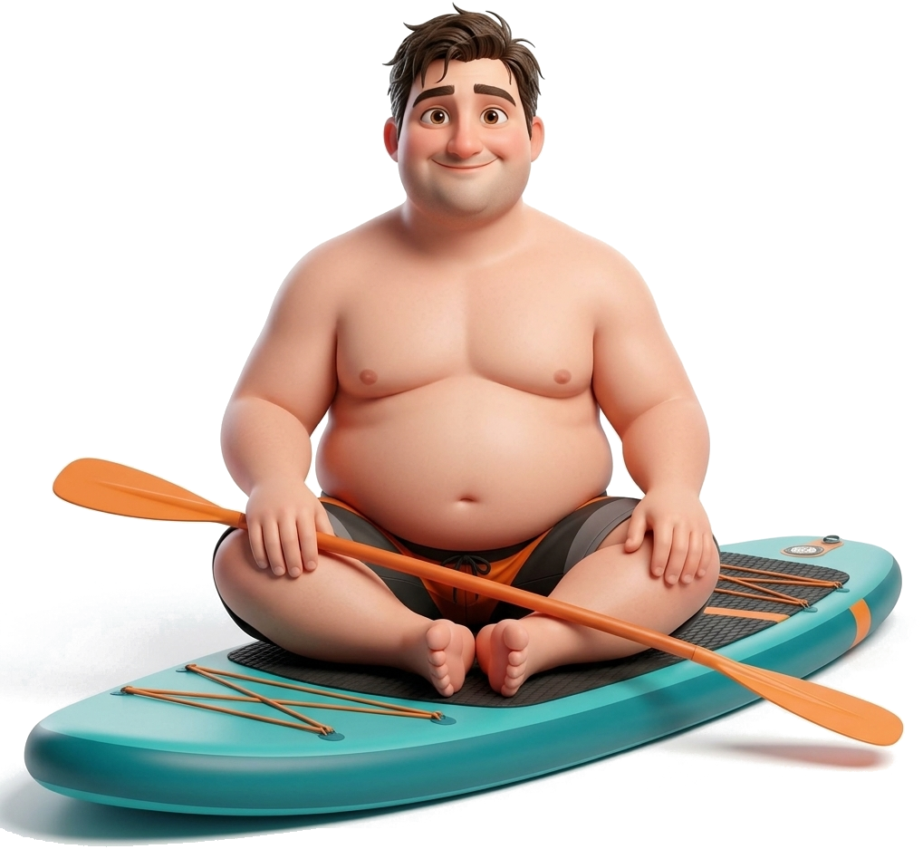 Daniel na desce SUP - Kalkulator Grubasa